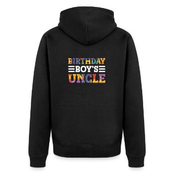 Oncle du garçon d’anniversaire Bauklötze - Veste à capuche bio Premium Unisexe - noir - Dos - Nico (187cm)
