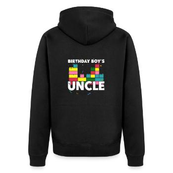Oncle du garçon d’anniversaire Bauklötze - Veste à capuche bio Premium Unisexe - noir - Dos - Nico (187cm)