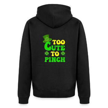 too cute to pinch - Unisex Premium Organic Zip Hoodie - black - Back - Nico (187cm)