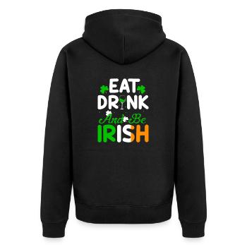 Eat Drink And Be Irish - Veste à capuche bio Premium Unisexe - noir - Dos - Nico (187cm)