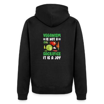Vegan Joy - Veste à capuche bio Premium Unisexe - noir - Dos - Nico (187cm)