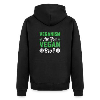 Veganism, Bro? - Veste à capuche bio Premium Unisexe - noir - Dos - Nico (187cm)