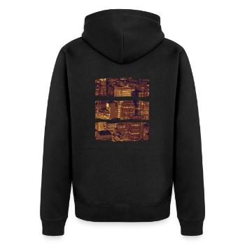 Vie urbaine - Veste à capuche bio Premium Unisexe - noir - Dos - Nico (187cm)