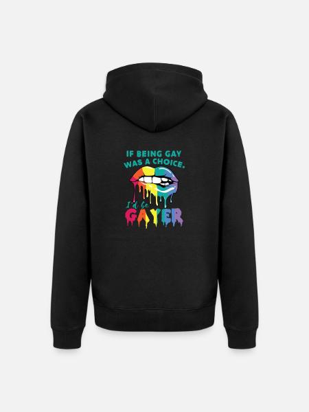 Funny Gay Pride Month Gift - Unisex Premium Organic Zip Hoodie - black
