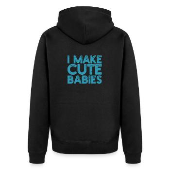 Ich mache niedliche Babys lustige Vatertag Papa - Unisex Premium Bio Zip Hoodie - Schwarz - Hinten - Nico (187cm)