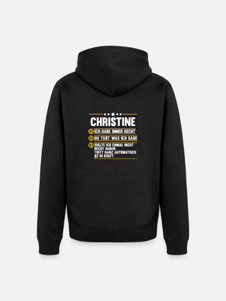 Christine - Unisex Premium Bio Zip Hoodie - Schwarz