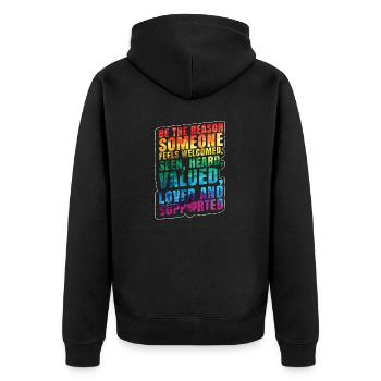 LGBT Quote - Unisex Premium Organic Zip Hoodie - black - Back - Nico (187cm)