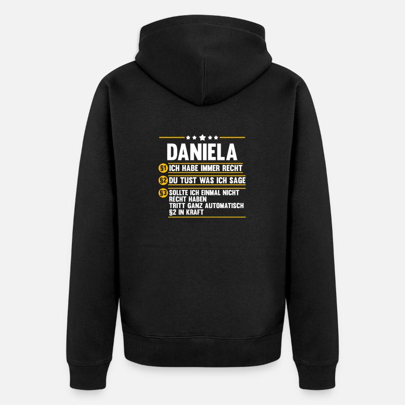 Daniela - Unisex Premium Bio Zip Hoodie - Schwarz