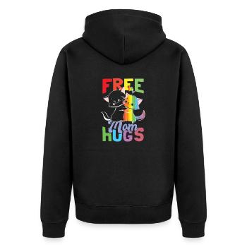 Cat LGBT Mom Free Mom Hugs Pride Month - Veste à capuche bio Premium Unisexe - noir - Dos - Nico (187cm)