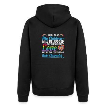 Love LGBTQ Mom Pride Month - Unisex Premium Organic Zip Hoodie - black - Back - Nico (187cm)