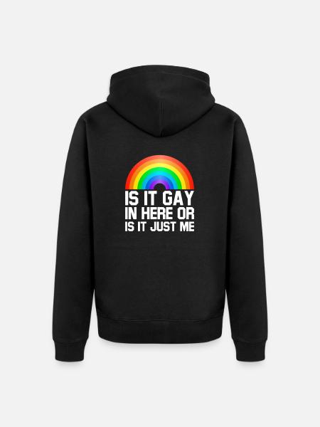 Ist es hier schwul - Unisex Premium Bio Zip Hoodie - Schwarz