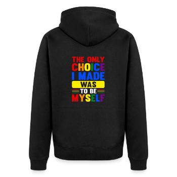 être moi-même - Veste à capuche bio Premium Unisexe - noir - Dos - Nico (187cm)