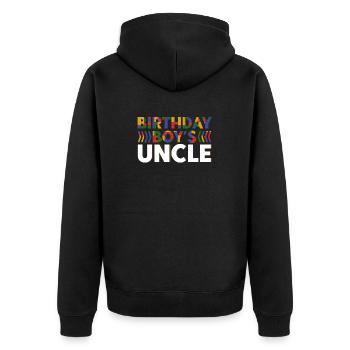 Oncle du garçon d’anniversaire Bauklötze - Veste à capuche bio Premium Unisexe - noir - Dos - Nico (187cm)