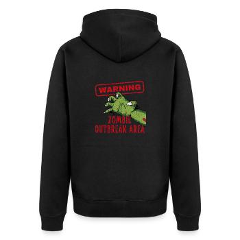 Avertissement Zombie Outbreak Area Brain Eater - Veste à capuche bio Premium Unisexe - noir - Dos - Nico (187cm)