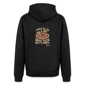 Je vous raconterais une blague sur la pizza - Veste à capuche bio Premium Unisexe - noir - Dos - Nico (187cm)