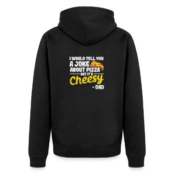Je vous raconterais une blague sur la pizza - Veste à capuche bio Premium Unisexe - noir - Dos - Nico (187cm)