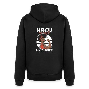 Coyote Hunter - Unisex Premium Organic Zip Hoodie - black - Back - Nico (187cm)