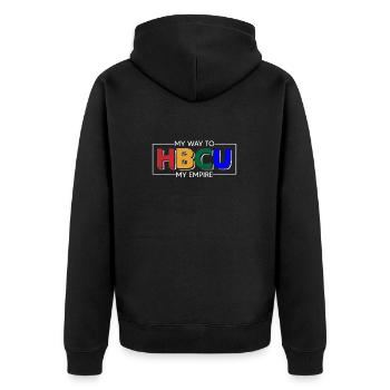 Coyote Hunter - Unisex Premium Organic Zip Hoodie - black - Back - Nico (187cm)
