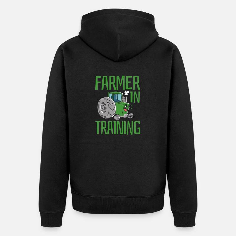 Farmer in training - Unisex Premium Organic Zip Hoodie - black