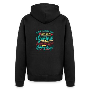 JOYEUSE JOURNÉE DES ENSEIGNANTS NOUS SOMMES RECONNAISSANTS CHAQUE JOUR - Veste à capuche bio Premium Unisexe - noir - Dos - Nico (187cm)