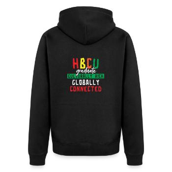 Coyote Jäger - Unisex Premium Bio Zip Hoodie - Schwarz - Hinten - Nico (187cm)