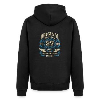Original Lebende Legenden wurden 1996 geboren 27. - Unisex Premium Bio Zip Hoodie - Schwarz - Hinten - Nico (187cm)