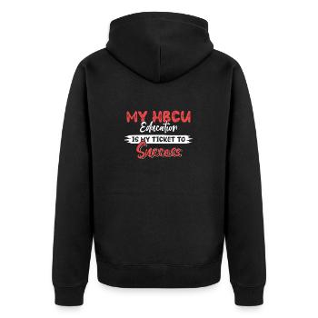 Coyote Jäger - Unisex Premium Bio Zip Hoodie - Schwarz - Hinten - Nico (187cm)