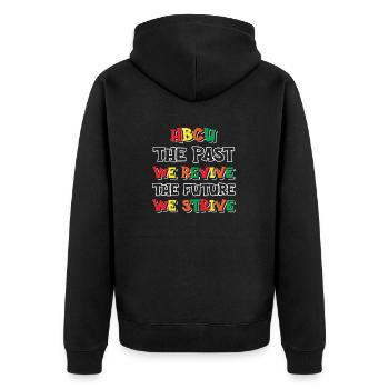 Coyote Jäger - Unisex Premium Bio Zip Hoodie - Schwarz - Hinten - Nico (187cm)