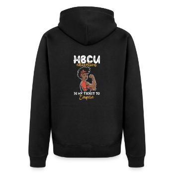 Coyote Hunter - Unisex Premium Organic Zip Hoodie - black - Back - Nico (187cm)