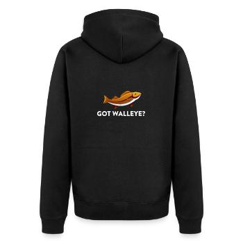 Zander Pike Fishing Anglers - Unisex Premium Organic Zip Hoodie - black - Back - Nico (187cm)