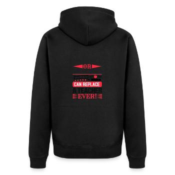 KEIN GOOGLE ODER TECHNOLOGIE KANN JEMALS EINEN LEHRER ERSETZEN - Unisex Premium Bio Zip Hoodie - Schwarz - Hinten - Nico (187cm)