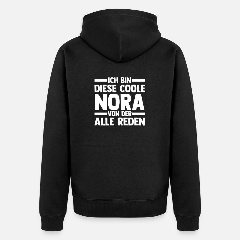Name Nora - Unisex Premium Bio Zip Hoodie - Schwarz