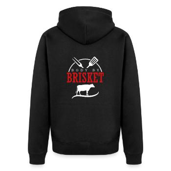 Body of Brisket - Funny bbq smoker - Unisex Premium Organic Zip Hoodie - black - Back - Nico (187cm)