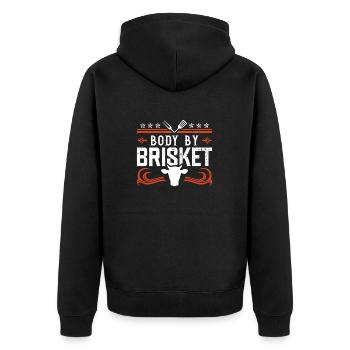 Body of Brisket - Funny bbq smoker - Unisex Premium Organic Zip Hoodie - black - Back - Nico (187cm)