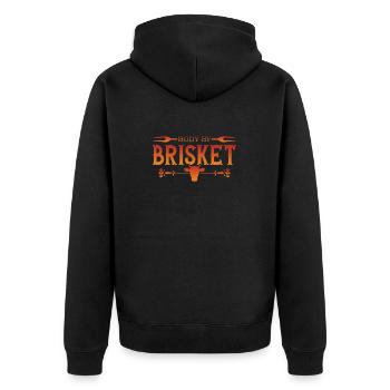 Body of Brisket - Funny bbq smoker - Unisex Premium Organic Zip Hoodie - black - Back - Nico (187cm)