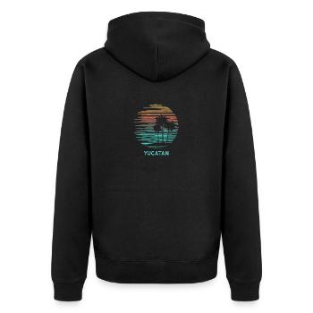 Yucatan Mexico Cool Souvenir Vacation Artistic - Unisex Premium Organic Zip Hoodie - black - Back - Nico (187cm)