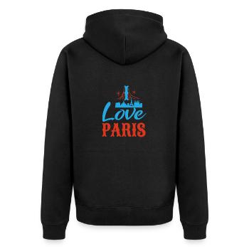 J’AIME PARIS - Veste à capuche bio Premium Unisexe - noir - Dos - Nico (187cm)