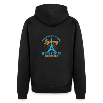 SI PARIS EST UNE VILLE LUMIÈRE, SYDNEY EST LA VILLE - Veste à capuche bio Premium Unisexe - noir - Dos - Nico (187cm)