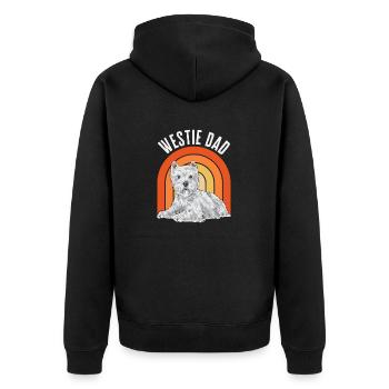 West Highland White Terrier Westie - Unisex Premium Organic Zip Hoodie - black - Back - Nico (187cm)