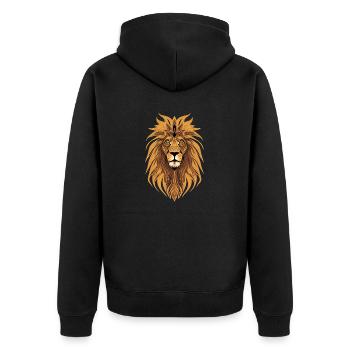 tête de lion - nature sauvage - Veste à capuche bio Premium Unisexe - noir - Dos - Nico (187cm)
