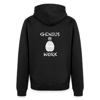 A genius at work as an engineer, as - Unisex Premium Organic Zip Hoodie - black - Back - Nico (187cm)