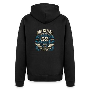 Original Lebende Legenden wurden 1971 geboren 52. - Unisex Premium Bio Zip Hoodie - Schwarz - Hinten - Nico (187cm)