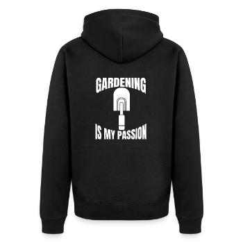 Gardener Garden Hobby Gardener Gardening Gardening - Unisex Premium Organic Zip Hoodie - black - Back - Nico (187cm)
