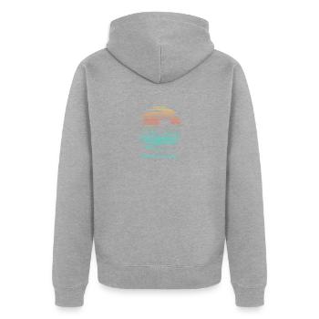 Turks et Caicos Cool Souvenir Vacances Artistique - Veste à capuche bio Premium Unisexe - gris chiné - Dos - Nico (187cm)