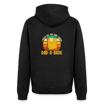 I keep all my dad jokes in a dad A base - Unisex Premium Organic Zip Hoodie - black - Back - Nico (187cm)