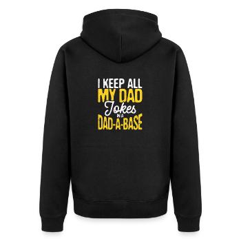 I keep all my dad jokes in a dad A base - Unisex Premium Organic Zip Hoodie - black - Back - Nico (187cm)