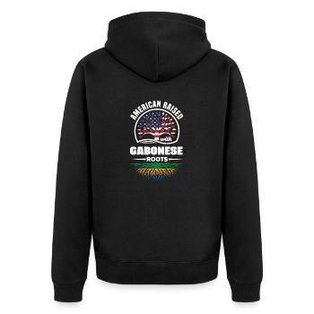 Américain élevé avec des racines gabonaises Gabonais - Veste à capuche bio Premium Unisexe - noir - Dos - Nico (187cm)