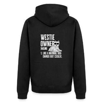 West Highland White Terrier Westie - Veste à capuche bio Premium Unisexe - noir - Dos - Nico (187cm)