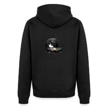 Beau design de poisson pour les pêcheurs de brochet et les prédateurs - Veste à capuche bio Premium Unisexe - noir - Dos - Nico (187cm)