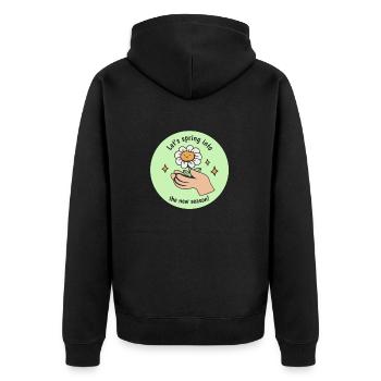 Let's Spring Into The New Season Bloom Spring - Unisex Premium Organic Zip Hoodie - black - Back - Nico (187cm)